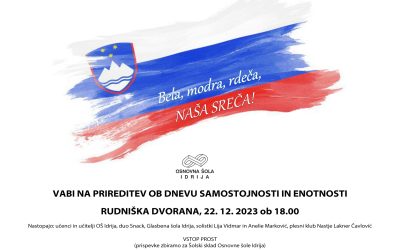 Vabilo na prireditev ob Dnevu samostojnosti in enotnosti